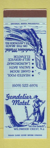 Matchbook Cover - Gondolier Motel Wildwood Crest NJ