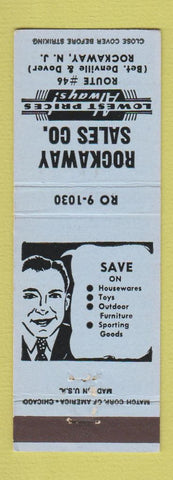 Matchbook Cover - Rockaway Sales NJ department store
