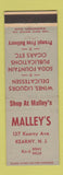 Matchbook Cover - Malley's Deli Liquor Fountain Kearny NJ