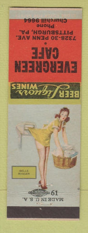 Matchbook Cover - Evergreen Cafe Pittsburgh PA pinup