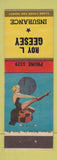 Matchbook Cover - Roy Geesey Insurance pinup