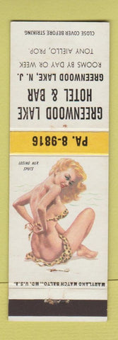 Matchbook Cover - Greenwood Lake Hotel & Bar Greenwood Lake NJ pinup