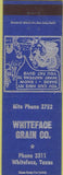 Matchbook Cover - Whiteface Grain Co Whiteface TX turkey