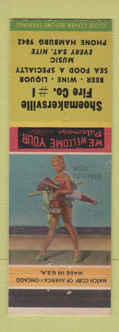 Matchbook Cover - Shoemakersville Fire Company PA pinup