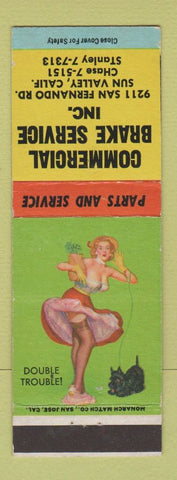 Matchbook Cover - Commercial Brake Service Sun Valley CA pinup