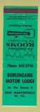 Matchbook Cover - Burlingame Motor Lodge New Martinsville WV