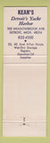 Matchbook Cover - Kean's Detroit Yacht Harbor MI