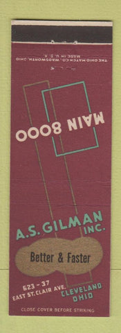 Matchbook Cover - AS Gilman Cleveland OH copy art printing