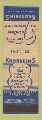 Matchbook Cover - Kronheims Furniture Cleveland OH WEAR