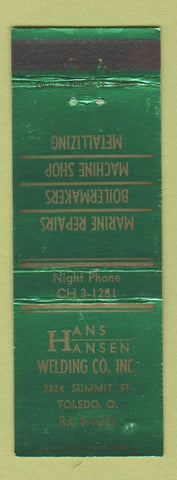 Matchbook Cover - Hans Hansen Welding Toledo OH