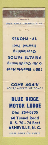 Matchbook Cover - Blue Ridge Motor Lodge Asheville NC