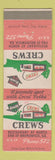 Matchbook Cover - Crews Restaurant Brunswick GA low phone #