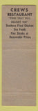 Matchbook Cover - Crews Restaurant Brunswick GA low phone #