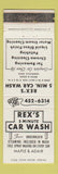 Matchbook Cover - Rex's Car Wash Zanesville OH WEAR