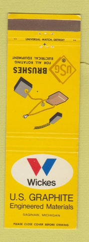 Matchbook Cover - US Graphite Wikces Brushes Saginaw MI