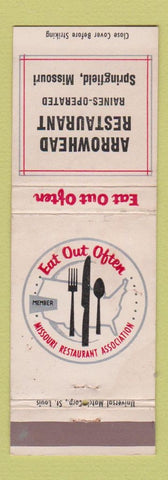 Matchbook Cover - Arrowhead Restaurant Springfield MO