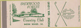 Matchbook Cover - Sherwood Forest Country Club Baton Rouge LA golf