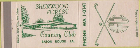 Matchbook Cover - Sherwood Forest Country Club Baton Rouge LA golf