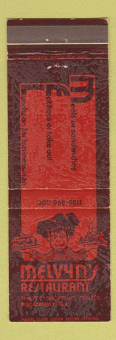 Matchbook Cover - Melvyn's Restaurant Piscataway NJ