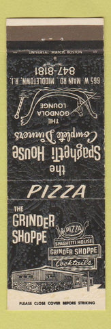 Matchbook Cover - Grinder Shoppe Pizza Middletown RI