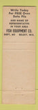 Matchbook Cover - Fish Equipment Oven Beloit WI
