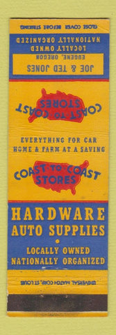 Matchbook Cover - Coast to Coast Hardware Jones Eugene OR