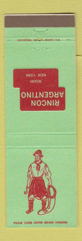 Matchbook Cover - Rincon Argentino Miami FL New York City WEAR