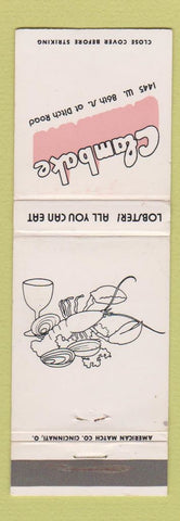 Matchbook Cover - Clambake Restaurant Indianapolis IN