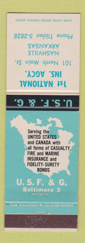 Matchbook Cover - USF&G Insurance Nashville AR
