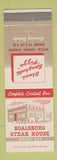 Matchbook Cover - Boalsburg Steak House PA pizza