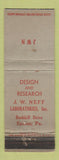 Matchbook Cover - JW Neff Laboratories Easton PA WEAR