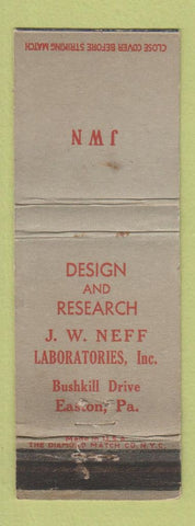 Matchbook Cover - JW Neff Laboratories Easton PA WEAR