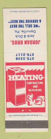 Matchbook Cover - Jordan Bros Heating Danville PA
