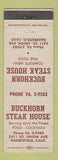 Matchbook Cover - Buckhorn Steak House Bakersfield CA WEAR
