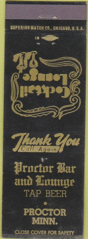 Matchbook Cover - Proctor Bar Lounge MN wear