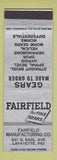 Matchbook Cover - Fairfield Gears Manufacturing Lafayette IN