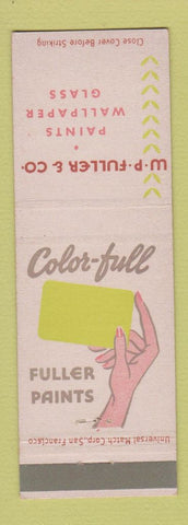 Matchbook Cover - WP Fuller Paints Wallpaper Glass