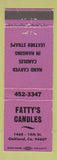 Matchbook Cover - Fatty's Candles Oakland CA WEAR