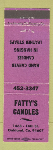 Matchbook Cover - Fatty's Candles Oakland CA WEAR