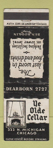 Matchbook Cover - Ye Olde Cellar Chicago IL WEAR