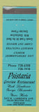 Matchbook Cover - Psistaria Grecian Restaurant Chicago IL WORN BLUE