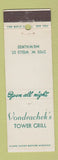 Matchbook Cover - Vondrachek's Tower Grill Milwaukee WI