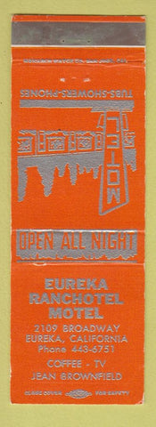 Matchbook Cover - Eureka Ranchotel Motel Eureka CA