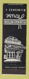 Matchbook Cover - Plankinton House Milwaukee WI