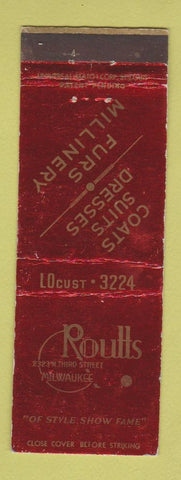 Matchbook Cover - Rouffs Women's Clothes Milwaukee WI WEAR
