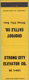 Matchbook Cover - Strong City Elevator Co Strong City KS