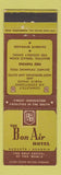 Matchbook Cover - Bon Air Hotel Augusta GA