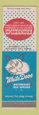 Matchbook Cover - White Dove Mattresses Kronheims Cleveland OH