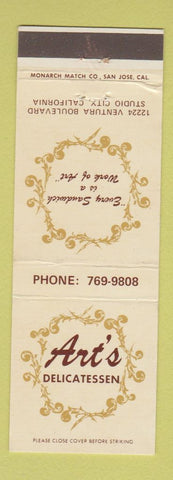 Matchbook Cover - Art's Deli Studio City CA