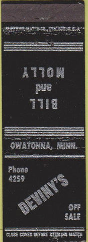 Matchbook Cover - Deviny's Off Sale Owatonna MN